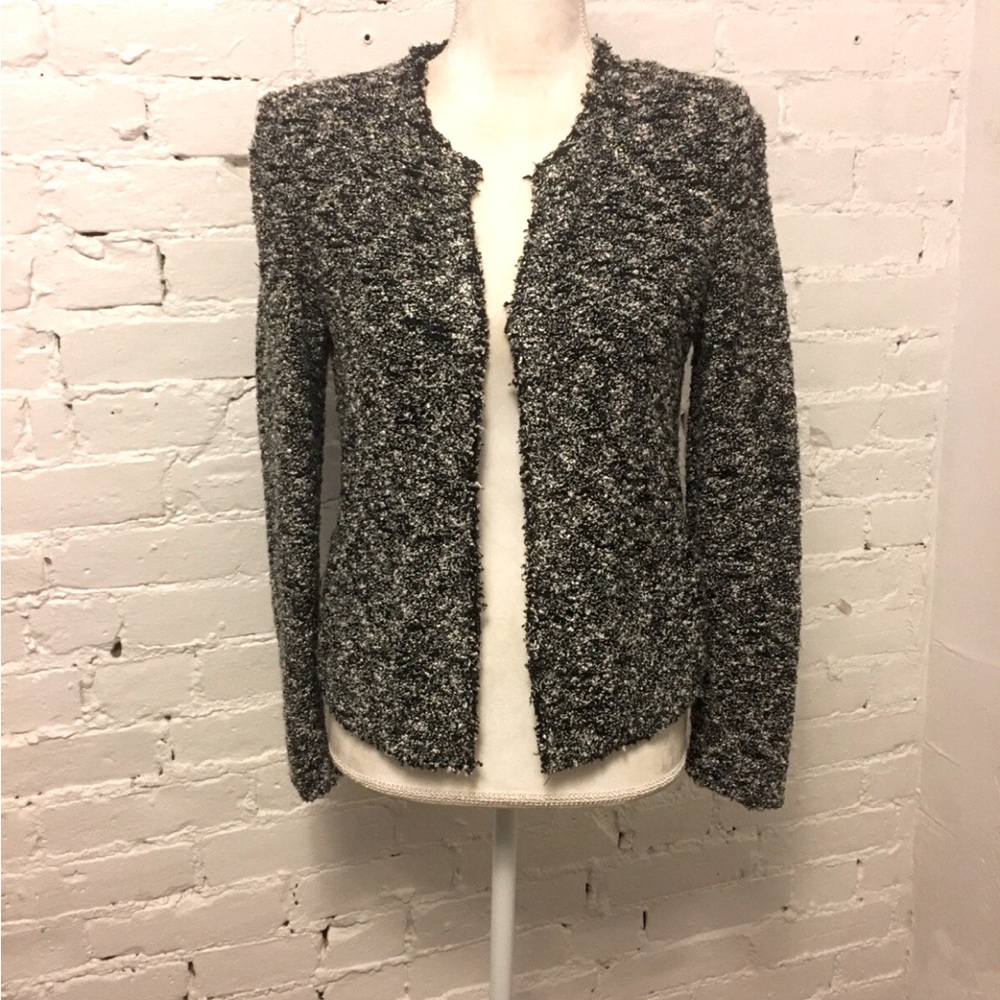 Iro boucle ring trim chada jacket black & white size 34